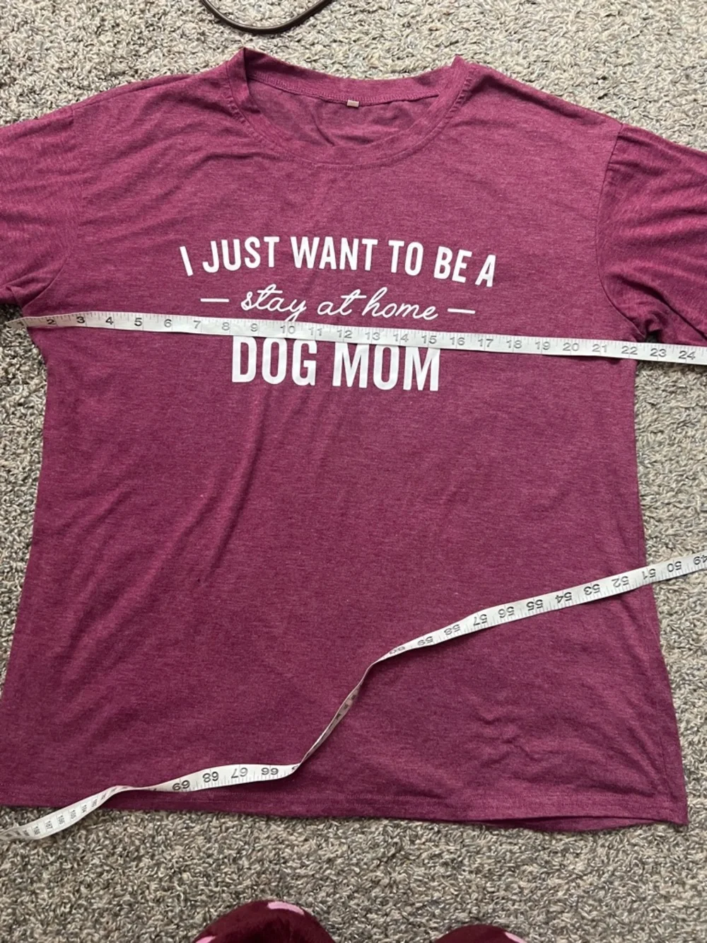 Stay at‎ Home Dog Mom graphic T-Shirt - Maroon